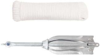 vidaXL Klappanker mit Seil Silber 10 kg Feuerverzinktes Gusseisen 94279