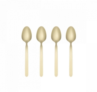 blomus Besteck-Set -STELLA- Designer Besteck-Serie in exklusiven Farben (4-tlg), 4 Personen, Edelstahl, Kuchengabeln, Espressolöffel, Elegant, Gold, Schwarz, Silber, Design Award