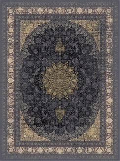 Morgenland Orientalischer Webteppich - Golden Glam - rechteckig - 225x150 - Dunkelblau