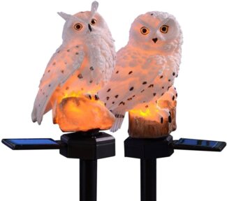 Luna24 simply great ideas. LED Solarleuchte Solar Schneeeule Schnee Eule 2er Set, Gartenbeleuchtung, Solarleuchte