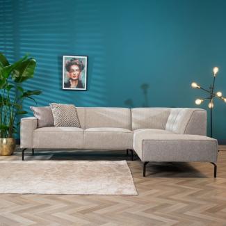 Livin24 Ecksofa Kansas Stoff taupe rechts