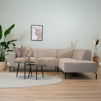 Bronx71 Ecksofa Kansas Stoff taupe rechts