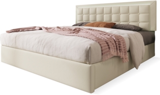 ComfortXL Polsterbett-BB011, Massivholz, Wei?, 203x165x107cm