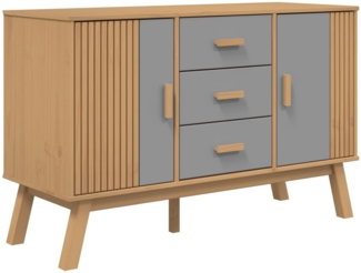 vidaXL Sideboard OLDEN Grau und Braun 114x43x73,5 cm Massivholz Kiefer 358598