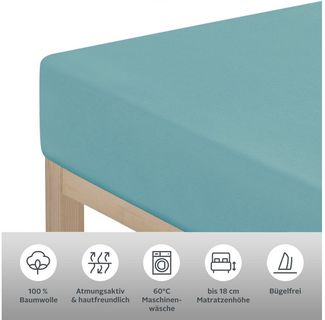 OTTO home Spannbettlaken PHYSALIS Comfort, Jersey, Gummizug: rundum, (1 Stück), Baumwolle 150 g/m², Matratzen bis 20 cm Höhe, Bettlaken, Spannbetttuch