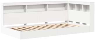 vidaXL Bücherregal-Bett mit Kopfteil Weiß 75 x 190 cm Holzwerkstoff 3335754