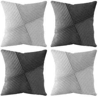Amilian Kissenhüllen - 4er Set Kissenbezug, Kissenbezüge - Zierkissenbezüge, (4 Stück), 40x40 cm, Kissenhülle für Sofakissen, Dekokissen, Zierkissen, Kissen