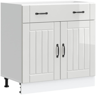 vidaXL Küchen-Unterschrank Lucca Hochglanz-Weiß Holzwerkstoff 853739