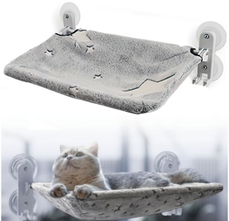 SURFOU Katzen-Hängematte Fensterliege für Katzen 30*60cm Hängematte Katze Katzenbett Fenster, Hängematte Fensterbrett Katzenliege Katzenfenster-Liege bis 18 kg