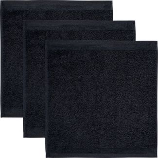 Möve Superwuschel Seiftuch 30x30 cm aus 100% Baumwolle, Black 3er Set