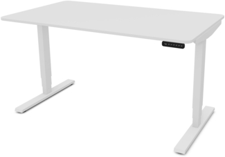 ASSMANN Elektrisch höhenverstellbarer Schreibtisch Y-Line Curved 120x70 cm Signalweiß Signalweiß Metall Holz