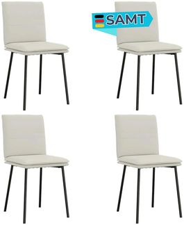 Esszimmerstühle VERA 4er Set Creme Samt | Polsterstühle Küchenstuhl Wohnzimmerstühle Essstühle bequem
