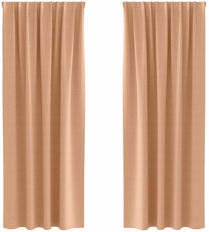 vidaXL Verdunkelungs-Vorhänge mit Ringen Hellbraun Polyester 4107480