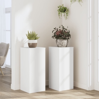 vidaXL Pflanzenständer 2 Stk. Weiß 30x30x70 cm Holzwerkstoff 852924