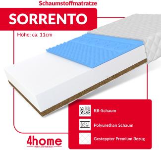 Matratze SORRENTO 70x140 cm Kaltschaum HR Schaum Polyurethanschaum H2 Kokos H4 11 cm