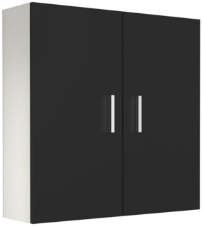 VCM Badmöbel Wandschrank Zalo 920351 Weiß / Schwarz H. 60 x B. 60 x T. 18 cm