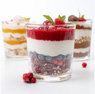 KONZEPT Dessertschale Dessertgläser Set aus Glas, große Gläser für Nachtisch, (6-tlg), 300 ml, Geeignet für Desserts, Getränke, Saucen.