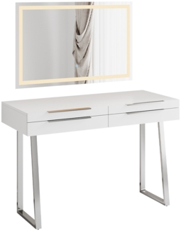 Schminktisch Alexia Weiß 120 cm mit LED-Spiegel Vicco