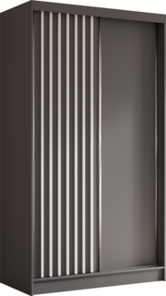 AX LIVING Cabinio Kleiderschrank 120 cm breit Schiebetüren Grau/Weiß