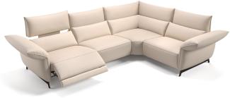 Sofanella Eckcouch CUNEO Ecksofa Ledersofa Eckgarnitur in Creme