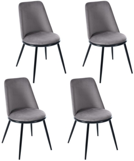 Flieks Esszimmerstuhl (Set, 4 St), Polsterstühle Schalenstuhl Küchenstuhl Samt, Metallbeine