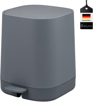 eluno VALONA Kosmetikeimer, Kunststoff, grau, 21 x 25,5 x 21 cm