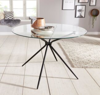 INOSIGN Glastisch Silvi, TOPSELLER! (Esstisch, Glastisch, OTTOs Choice), rund, Ø 110 cm, schwarzes Metallgestell