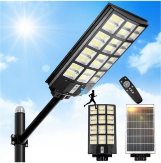 MUPOO LED Solarleuchte LED Wandleuchte mit Bewegungsmelder, Dämmerung zum Morgengrauen IP65, 1152 pcs Leds, LED Solar Straßenlaterne, LED fest integriert, 40000-80000lm,LED Solar Straßenlaterne,6500K Weiß LED Feststehend