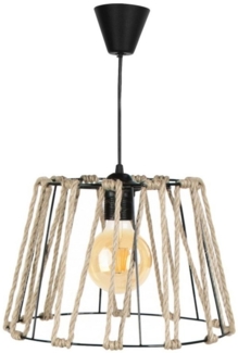 lux.pro Hängeleuchte 'Maidenhead' 1 x E27 ohne Leuchtmittel, Juteseil/Kunststoff/Metall Schwarz, Ø30 cm