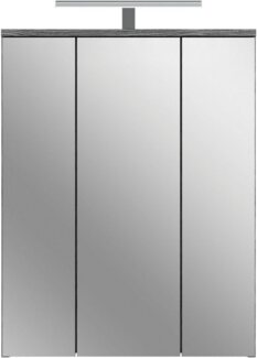 welltime Badezimmerspiegelschrank Lucca, Breite 60cm, inkl. LED Beleuchtung, 3 Spiegeltüren, 9 Fächer (Set, 2-St) Badmöbel, Badschrank, Schrank, Wandschrank, Bad, Badezimmer