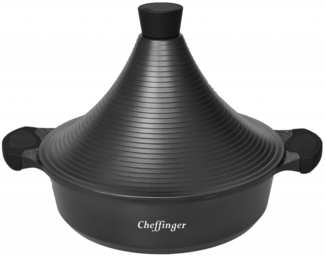Tajines Tagine Topf Schmortopf Dampfgarer Ø 32 cm Cheffinger CF-TAJ32 Schwarz