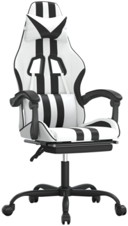 vidaXL Gaming-Stuhl mit Fußstütze Weiß und Schwarz Kunstleder [3143840]