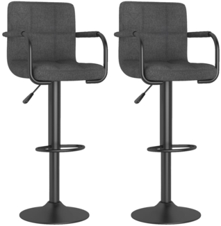 vidaXL Barhocker 2 Stk. Dunkelgrau Stoff [334636]