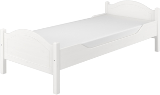 Einzelbett Kiefer weiß 90x200 Futonbett Bettrahmen Lattenrollrost Matratze 60.30-09WFLM