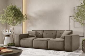 Sofa Designersofa CESINA 3-Sitzer in Stoff Opera Velvet Taupe