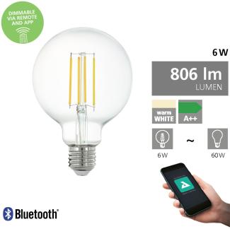 Eglo 11863 Connect LED Leuchtmittel E27 klar L:14 Ø:9,5cm 2700K dimmbar