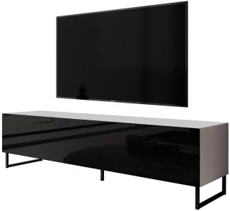 Furnix TV-Schrank Zalvo TV Lowboard Kommode 160 cm breit mit Metallfüßen 3 geschlossene Fächer, elegant & zeitlos schön