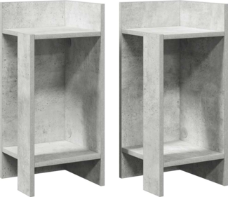 vidaXL Beistelltische 2 Stk. mit Ablage Betongrau 25,5x27x60 cm 858549