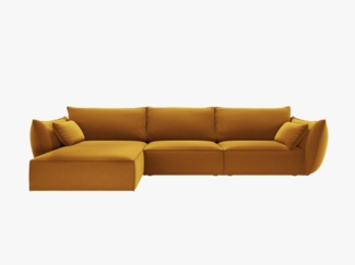 Micadoni Ecksofa Kaelle 4-Sitzer Links Samt Bluvel Gelb