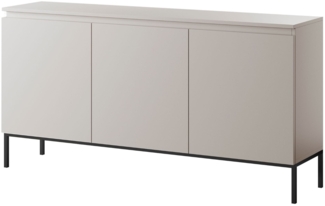 Selsey Bemmi - Sideboard 3-türig, Beige mit schwarzem Gestell, 150 cm