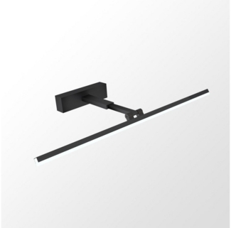 WDWRITTI LED Spiegelleuchte Schwarz Spiegellampe Bad Badezimmer 60cm Wandleuchte 6500K Kaltweiß, 180° Drehbar, Dehnbar, Aluminium Lampenschirm, Tageslichtweiß, energiesparender, wasserdicht