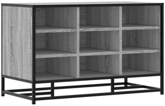 vidaXL Schuhbank Grau Sonoma 84x40x53,5 cm Holzwerkstoff und Metall 849232