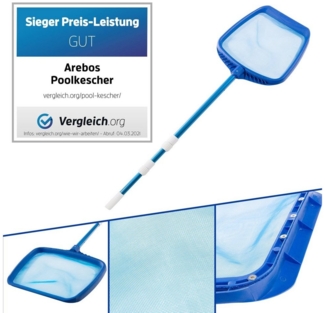 Arebos Poolbürste Poolkescher mit Teleskopstange, Poolreinigung Bodenkescher, (Set)