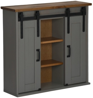 vidaXL Hängeschrank HALDEN 2 Schiebetüren Grau 75x22,5x70 cm Kiefer 4018443