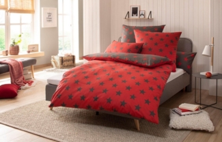 my home Wendebettwäsche STELLA, Polycotton recycelt, 3 teilig, Bettwäsche mit Sternen, Weihnachten, Winter