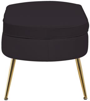 Sitzpouf Oval Samt Schwarz 99x44x40 cm