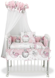 Baby-Delux Beistellbett Babybett Elefant Mond, Stillbett 90x40 weiß höhenverstellbar, Matratze inkl. komplett Set