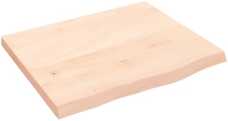 vidaXL Waschtischplatte 60x50x(2-4) cm Massivholz Unbehandelt 3156012