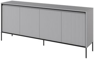 Compleo Kommode FLORE (193x40x83 cm) mit 4 Türen, Metallfüße, LED-Beleuchtung