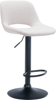 DELUKE® Barhocker JAKSON - Creme, Stoff, Schwarz Barhocker mit Lehne Barstuhl Tresenhocker Tresenstuhl Kneipenhocker Kneipenstuhl